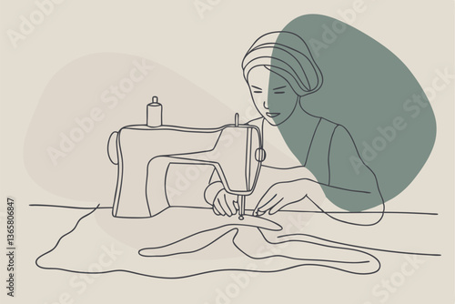 The Art of Sewing Woman Creates Beautiful Fabrics