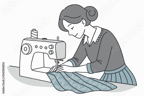 The Art of Sewing Woman Creates Beautiful Fabrics
