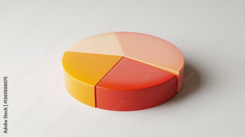 Obraz premium 3D ROI pie chart with animated slices