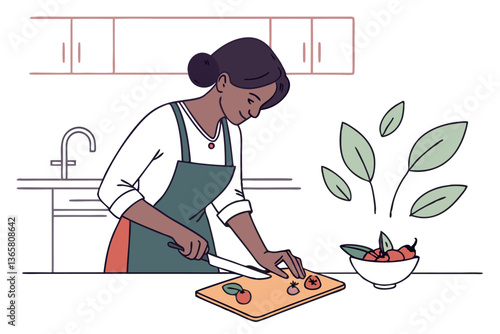 Woman Preparing Family Recipes in the Kitchen