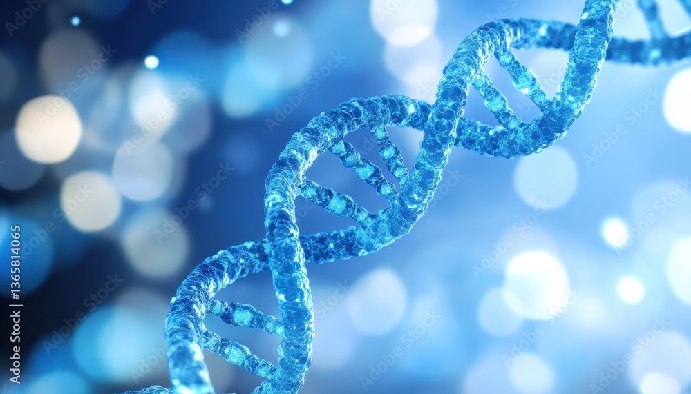 3D DNA Double Helix Structure on Bokeh Background 3D DNA Double Helix Structure on Bokeh Background