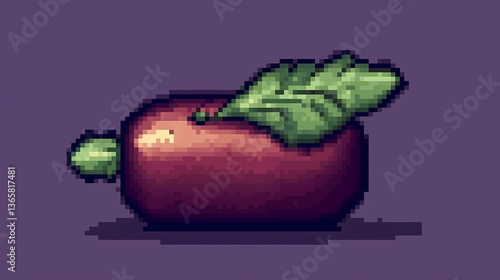 Cute pixel art illustration of a beetroot.