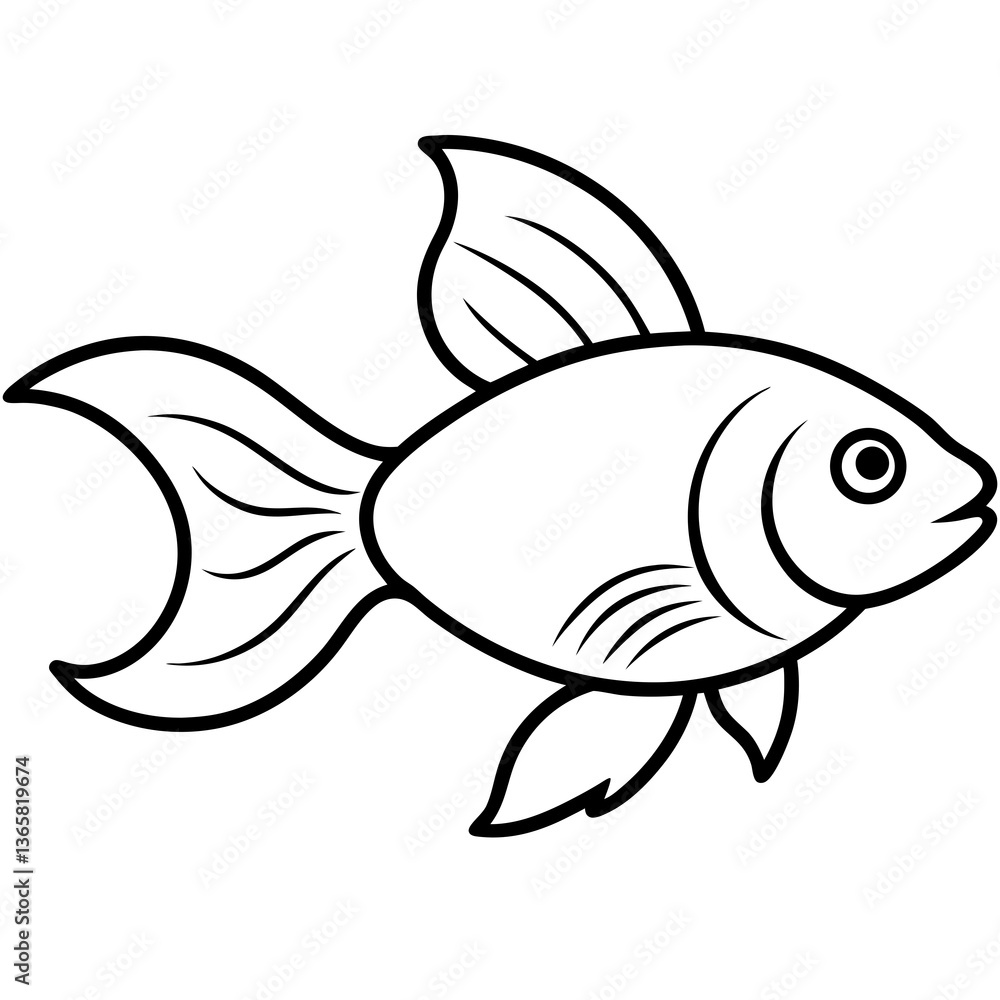 Obraz premium Goldfish Vector Illustration – High-Quality Digital Artwork for Design Projects