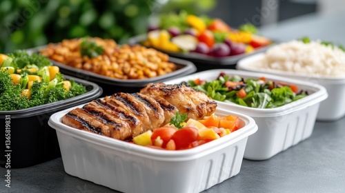 Prepared meals in containers healthy food