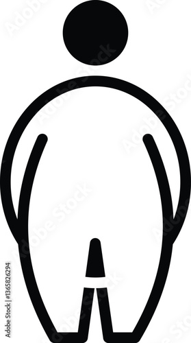 overweight icon. Fat man . flat design in trendy style. Vector illustration.
