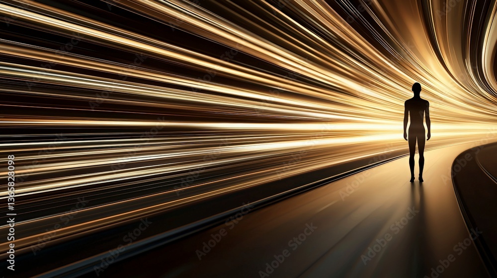 Journey into Light A Silhouette in Motion Blur Journey into Light A Silhouette in Motion Blur