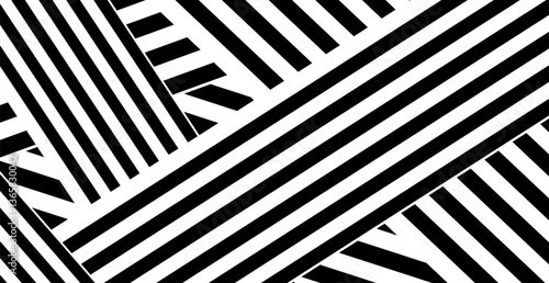 Modern Black And White Line Pattern Background. Banner. Vector Illustration. Abstract Business Wallpaper