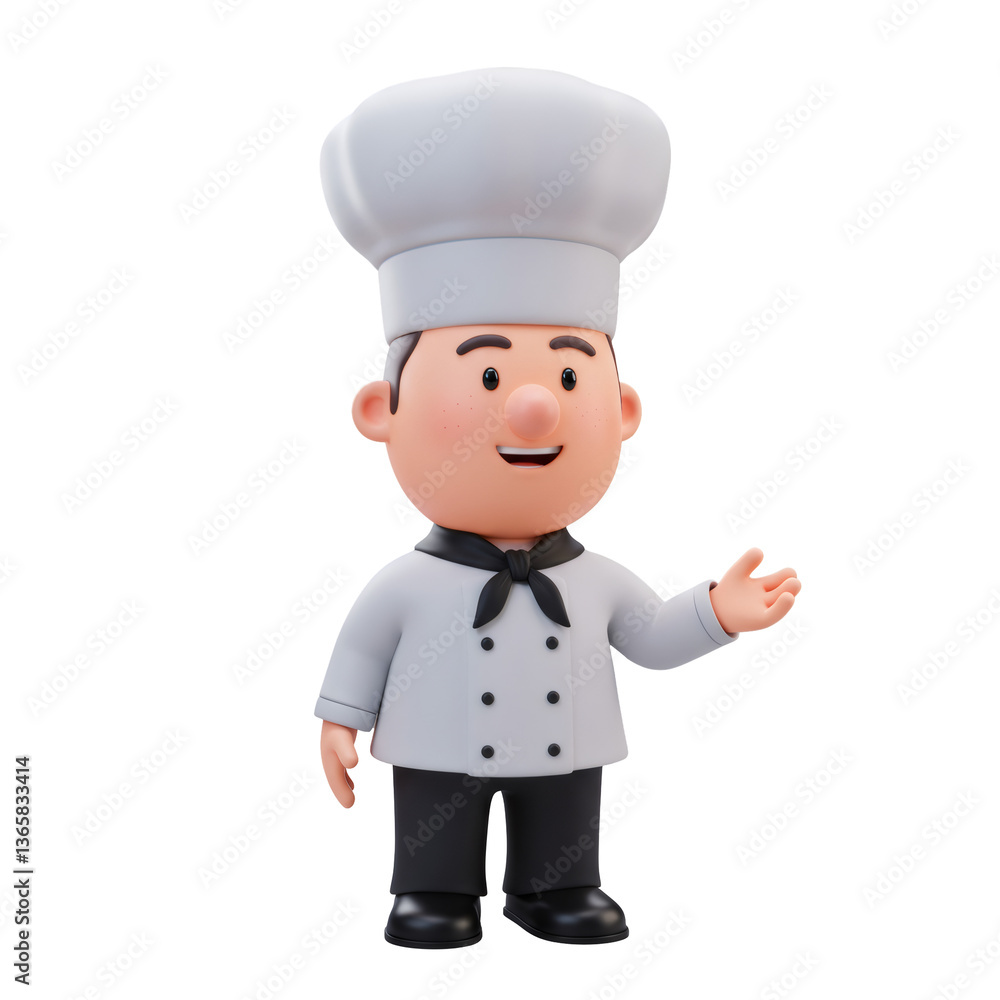 Smiling Cartoon Chef in White Uniform with Transparent Background Smiling Cartoon Chef in White Uniform with Transparent Background