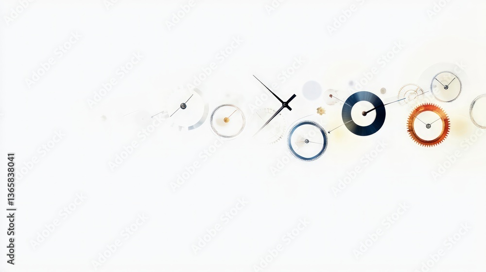 Obraz premium Interlocking Gears Minimalist Collaboration Growth Concept