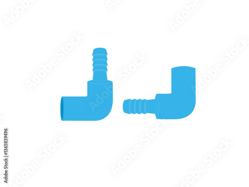 Plastic valve for shut off faucet on white background