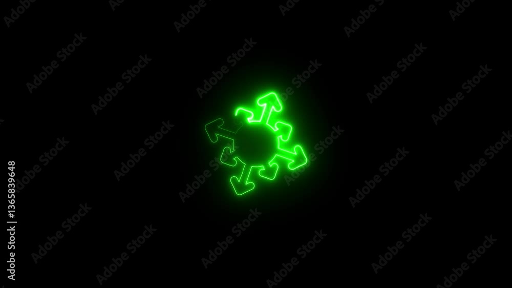 Glowing neon CPU icon animation. Glowing neon line Computer processor with microcircuits CPU icon isolated on black background. Glowing neon CPU icon animation. Glowing neon line Computer processor with microcircuits CPU icon isolated on black background.