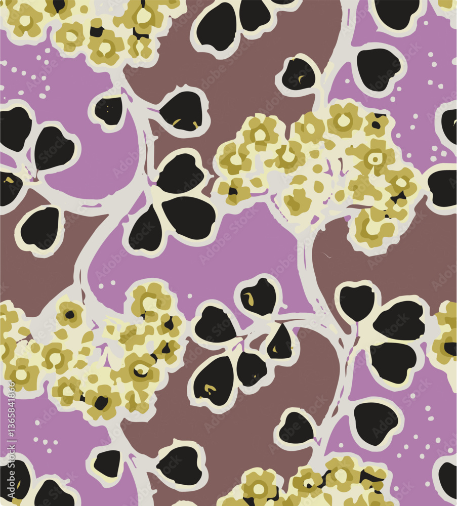 Fototapeta premium Big flower,Seamless watercolor floral pattern, Flowers patterns. Seamless floral backdrop, floral seamless pattern,