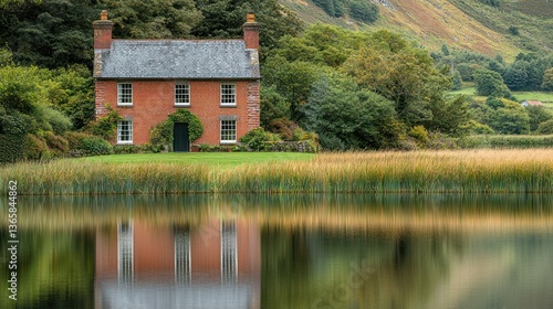 Wallpaper Mural Autumnal lakefront cottage reflection Torontodigital.ca