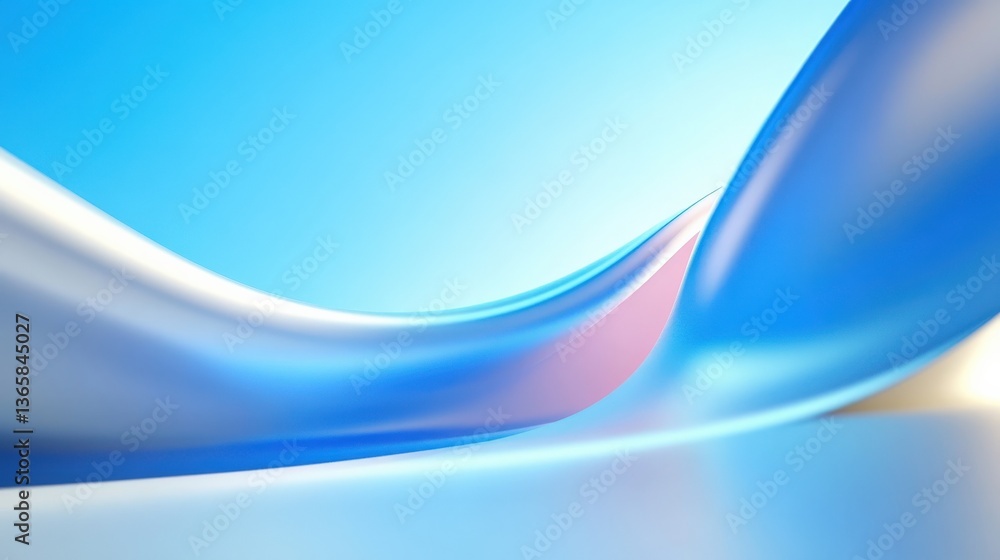 Obraz premium Abstract Blue and White Flowing Shapes