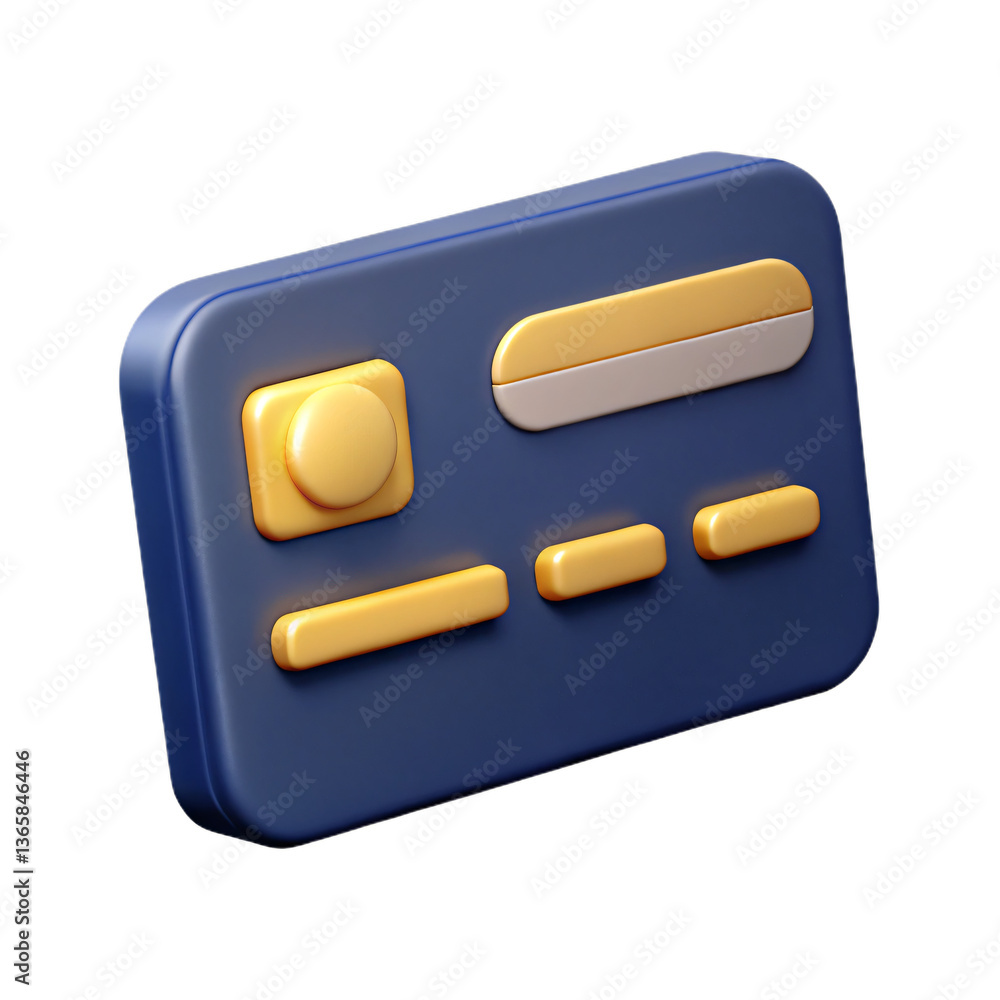 Control panel with yellow buttons 3D render icons. Control panel with yellow buttons 3D render icons.