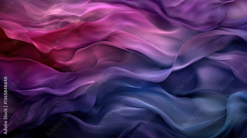 Fototapeta premium Abstract flowing fabric in vibrant colors creating a dynamic visual wave pattern