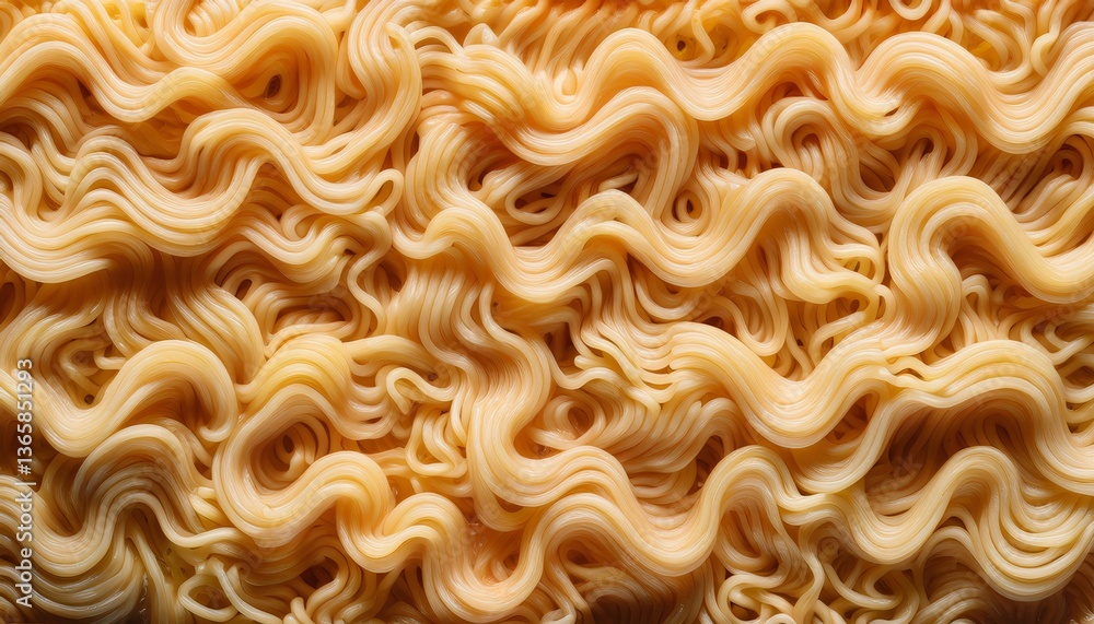 ultra-detailed close-up texture of cooked instant noodles in top view
ultra-detailed close-up texture of cooked instant noodles in top view