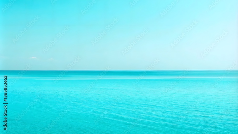 Fototapeta premium Serene ocean horizon tropical beach photography calm waters wide angle tranquility and escape