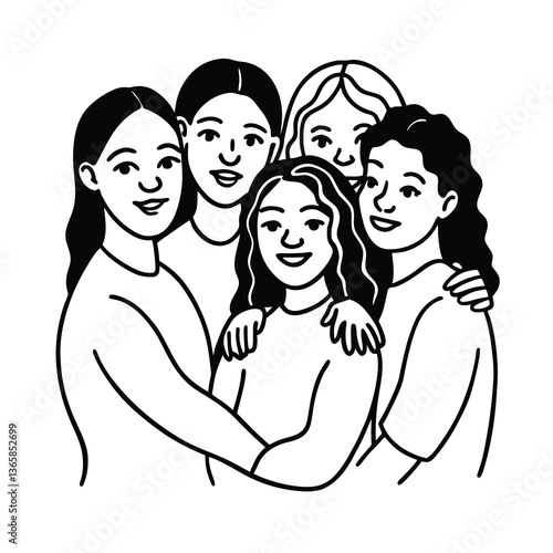 group of people in circle happy Friendship Day