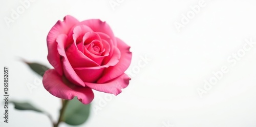 Close-up of a pink rose isolated against white backdrop , texture, pink rose