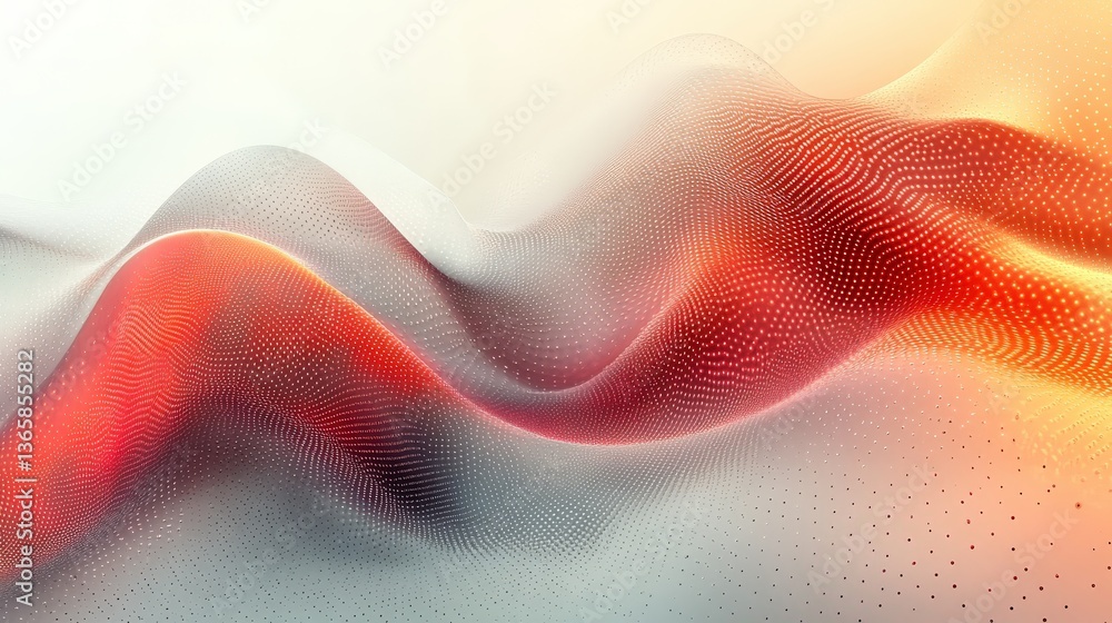 Obraz premium Abstract Waves with Red and Orange Gradient in Soft Light