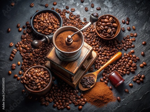 Ingredients for making coffee  generative ai