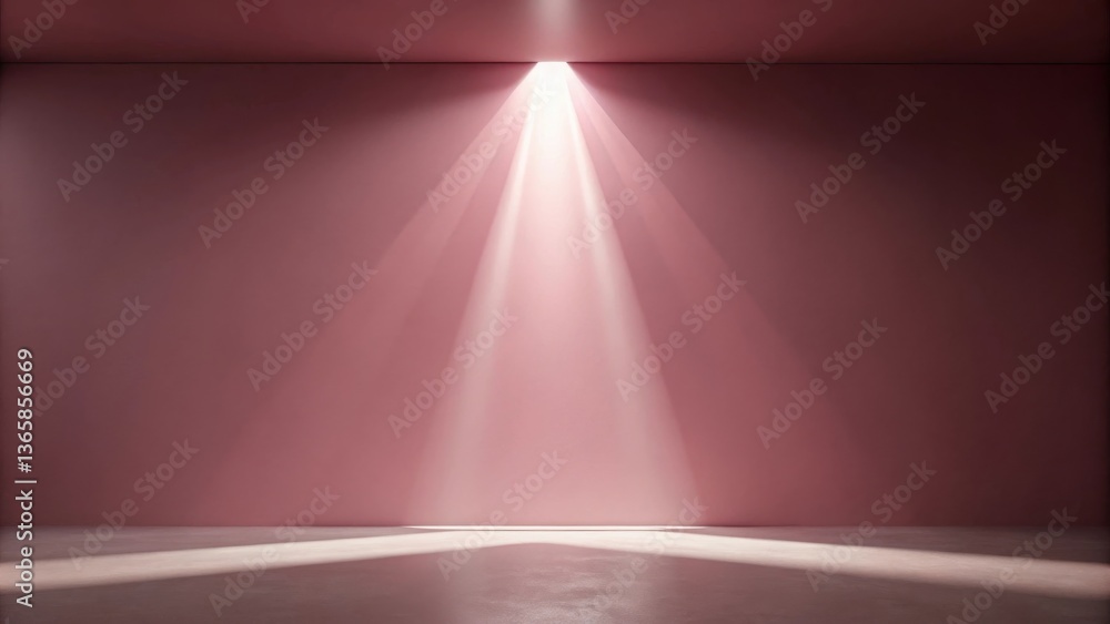 Pink Room with a Single Light Source Illuminating the Floor Pink Room with a Single Light Source Illuminating the Floor