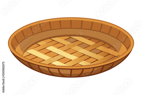 Wicker Plate Isolate Vector Art Design