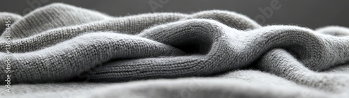 Gray Knit Fabric Texture.