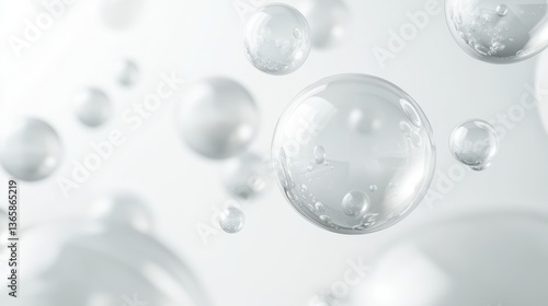 Floating Transparent Glass Bubbles