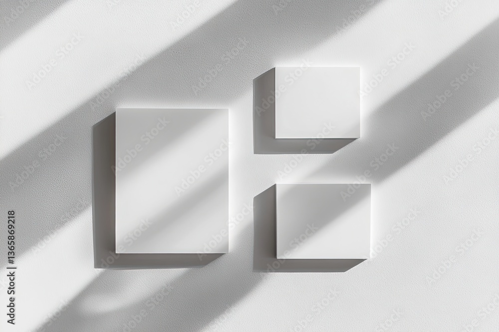 Modern White Mockup on Textured Wall with Window Light, Minimalist Style Modern White Mockup on Textured Wall with Window Light, Minimalist Style