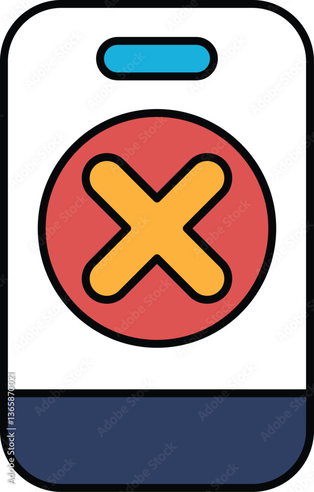 Fototapeta premium A red and yellow X is on a white background