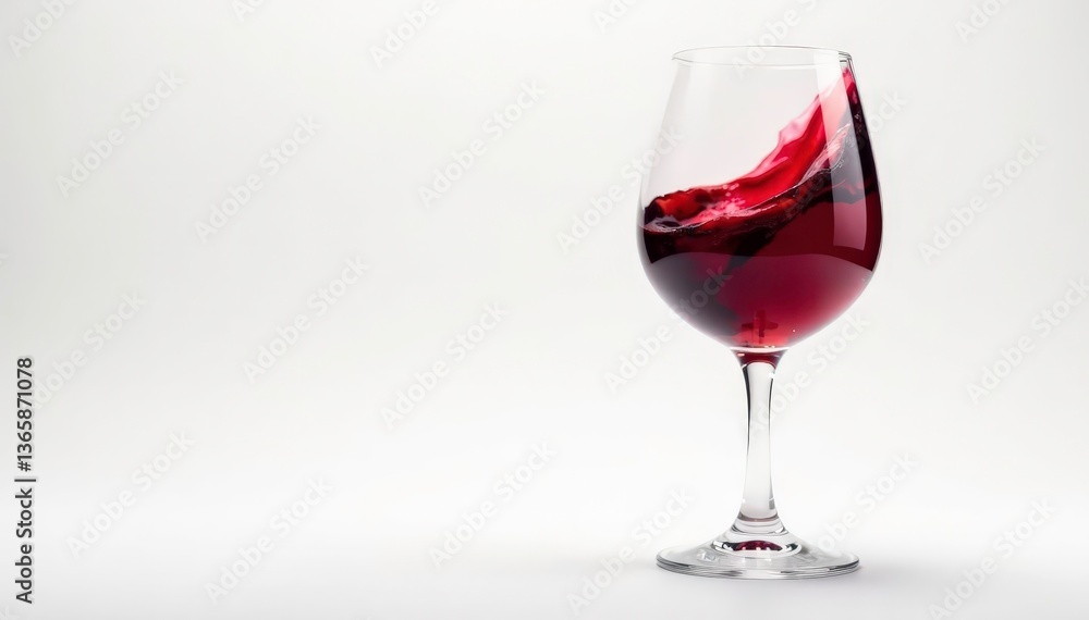 Rich red wine, swirling in glass, white backdrop, vino, stemware Rich red wine, swirling in glass, white backdrop, vino, stemware