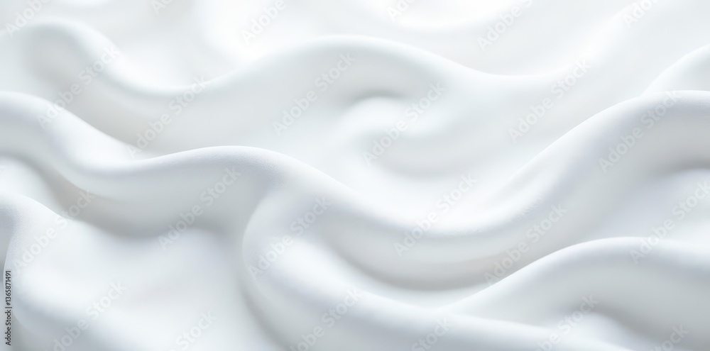 Obraz premium Soft, undulating white fabric waves Background texture , curvy, seamless