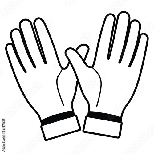 Gloved hands silhouette icon