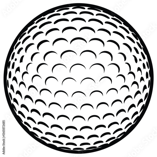 Abstract 3D Sphere Golf Ball Illustration
