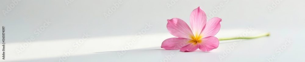 Single blooming flower on a crisp white surface, isolated, delicate, bloom Single blooming flower on a crisp white surface, isolated, delicate, bloom