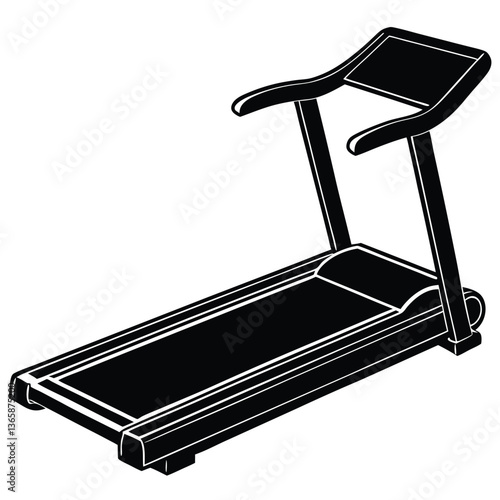 Vector illustration of gym fitness equipment including a treadmill and exercise bike
