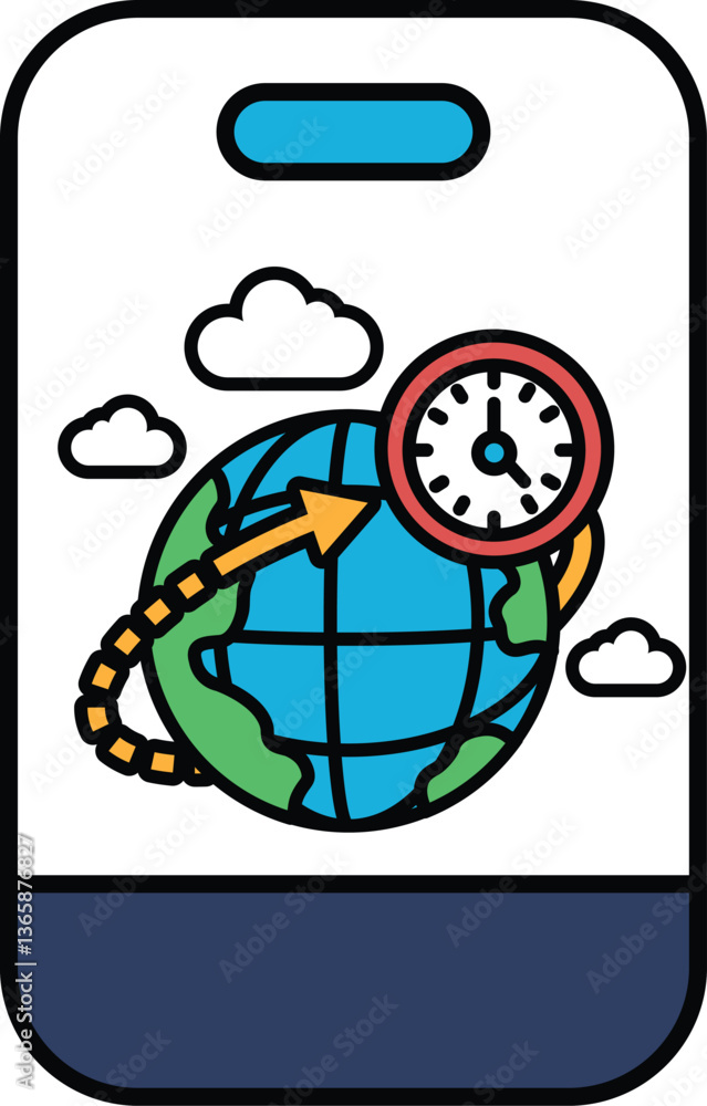 Fototapeta premium A phone case with a globe and a clock on it