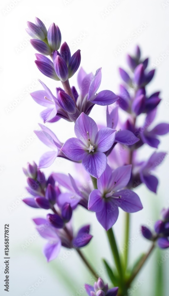 Delicate purple lavender blossoms, isolated on pure white , spa, fragrance, bright Delicate purple lavender blossoms, isolated on pure white , spa, fragrance, bright