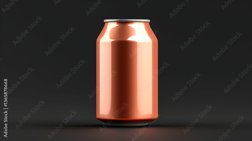 Orange Aluminum Can on Dark Background Orange Aluminum Can on Dark Background