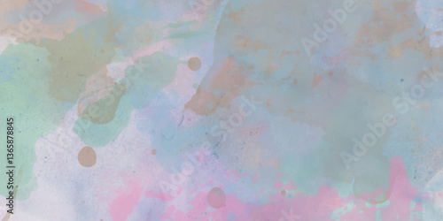 Abstract translucent multicolored watercolor background. Watercolor background. 3D illustration, 3D rendering. Colorful gradient ink colors wet effect hand drawn canvas background .