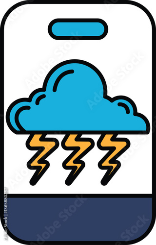 A phone case with a lightning bolt and a cloud on it