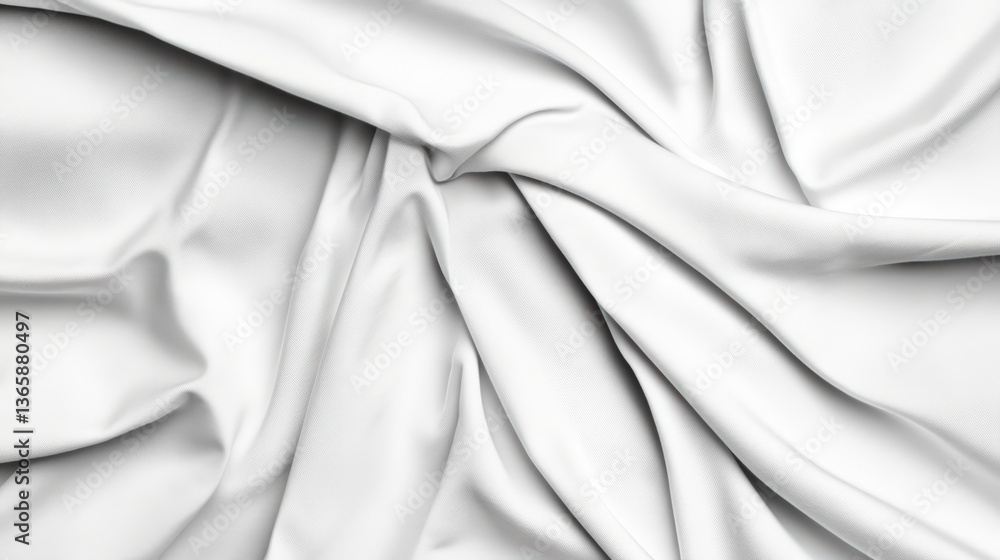 Obraz premium Abstract White Fabric Texture Smooth Folds and Wrinkles