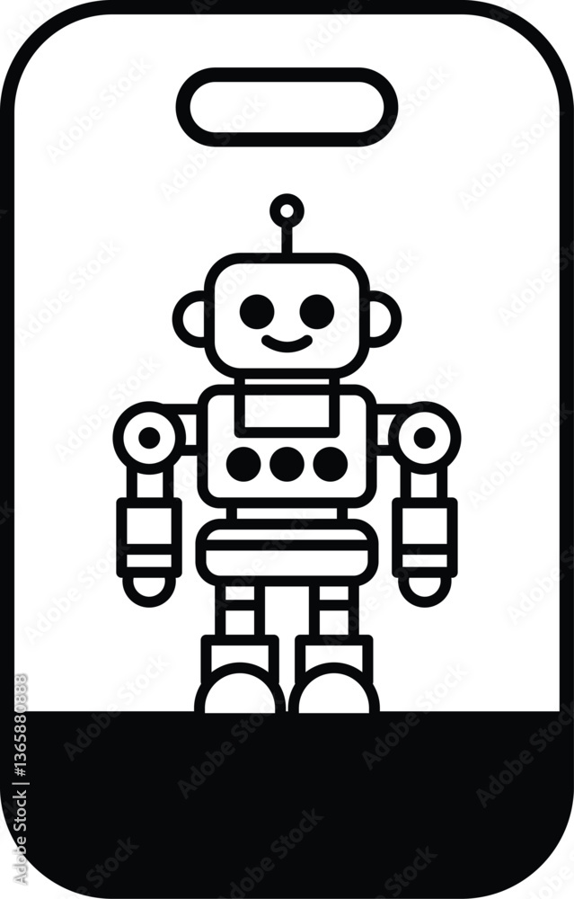 A robot is standing in a glass case A robot is standing in a glass case