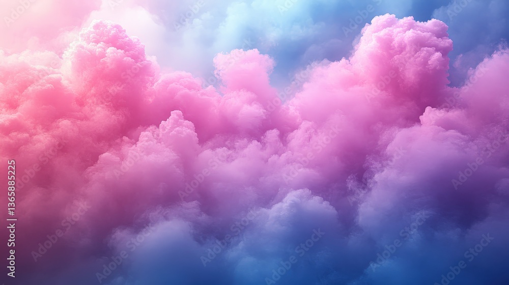 Colorful Soft Clouds in Shades of Pink and Blue Against Sky Colorful Soft Clouds in Shades of Pink and Blue Against Sky