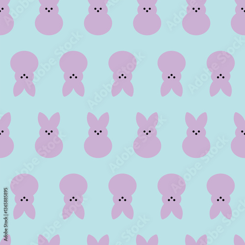 Vector pattern with purple Easter bunnies