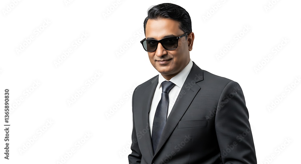 Man in suit and sunglasses on a white backgroundisolated on white background Man in suit and sunglasses on a white backgroundisolated on white background