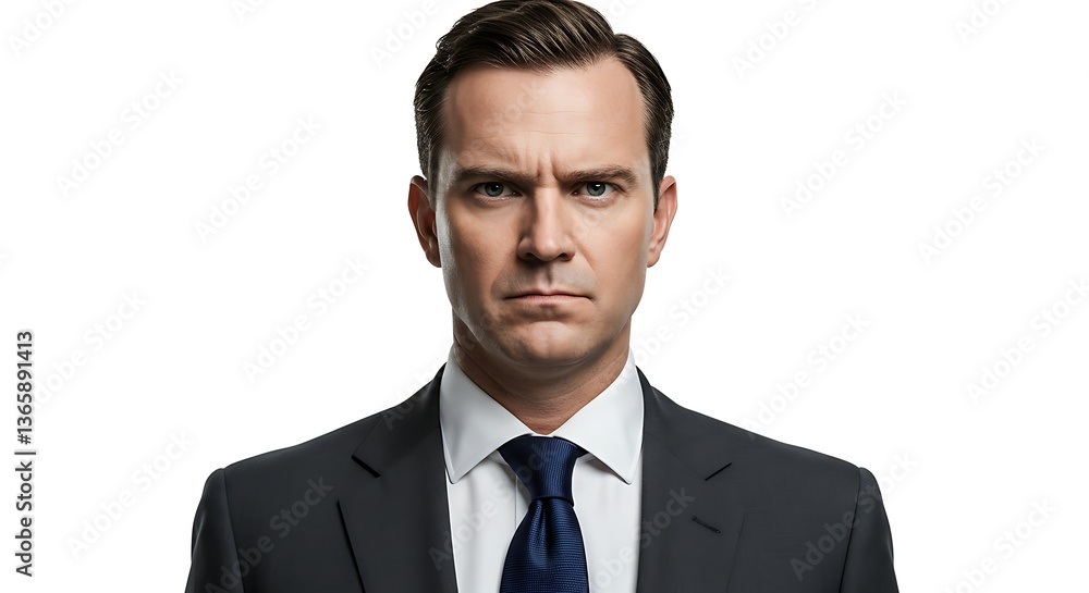 Man in suit with a serious expression on his faceisolated on white background Man in suit with a serious expression on his faceisolated on white background