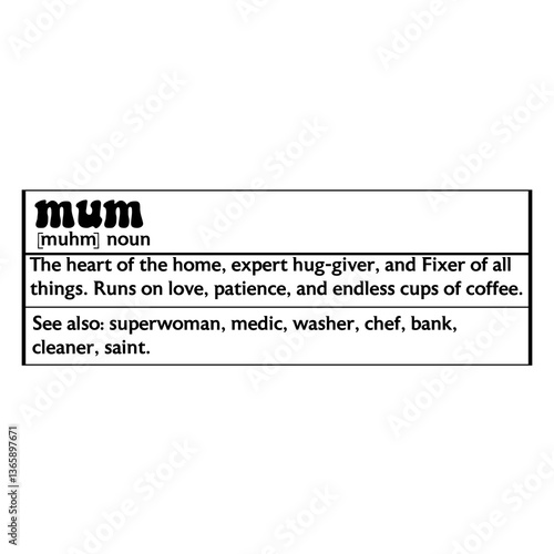 Mother Mom Funny Definition SVG Design 
